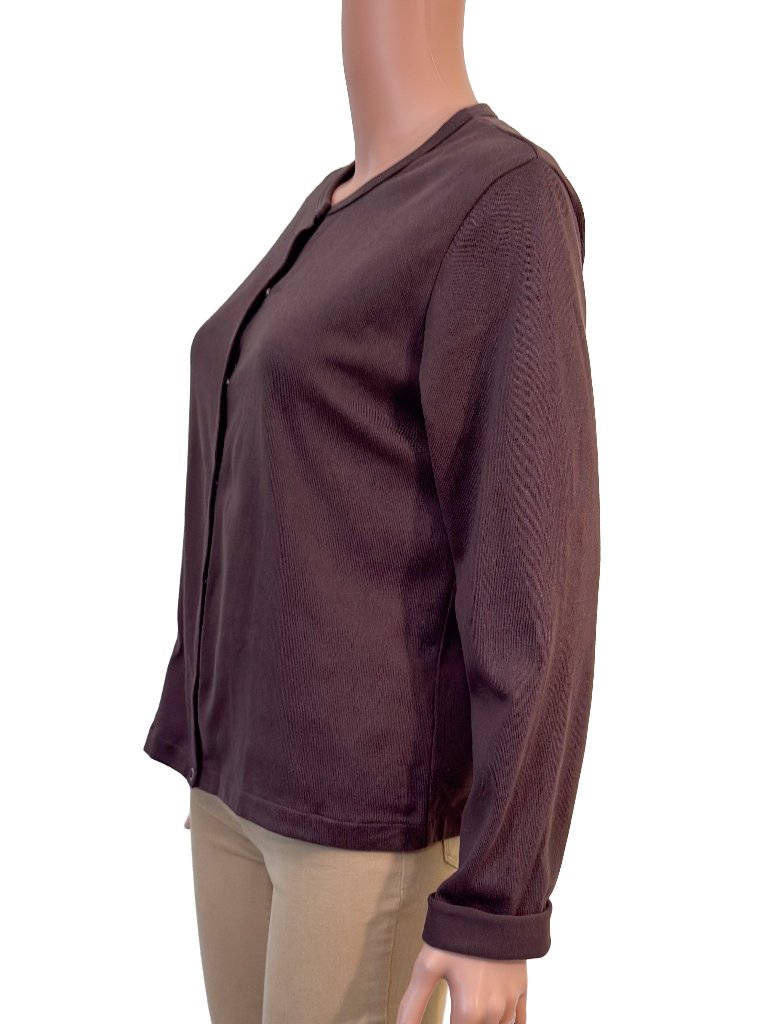 Nwt Muji Cotton Coarse Yarn Jersey Brown Cardigan Women’s Medium — image 3 of 8